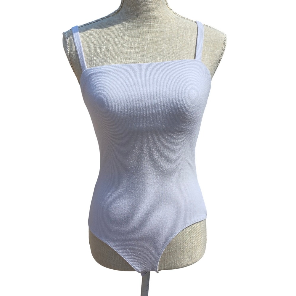 Hollister California White Slim Tank Bodysuit Womens Size S